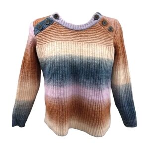 MADEWELL Space-Dyed Button-Shoulder Pullover Sweater Medium